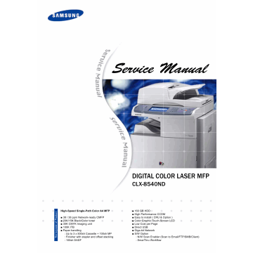 Samsung Digital-Color-Laser-MFP CLX-8540ND Parts and Service Manual