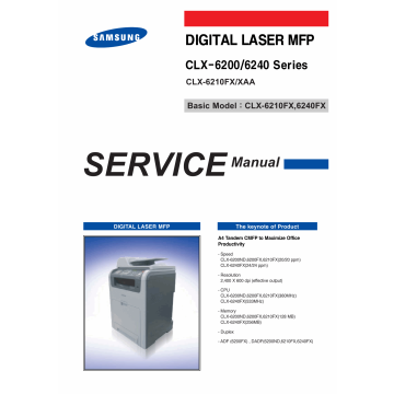 Samsung Digital-Laser-MFP CLX-6210FX 6200 6240 Parts and Service Manual