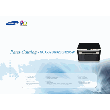Samsung Digital-Laser-MFP SCX-3200 3205 3205W Parts Manual