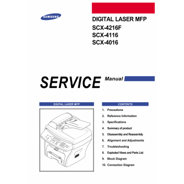 Samsung Digital-Laser-MFP SCX-4216F 4116 4016 Parts and Service Manual
