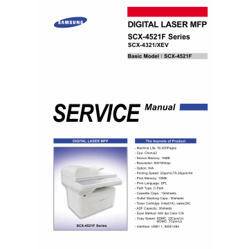 Samsung Digital-Laser-MFP SCX-4521F 4321 Parts and Service Manual