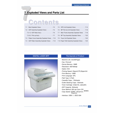 Samsung Digital-Laser-MFP SCX-4521 Parts Manual