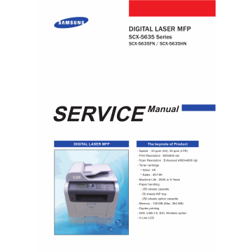 Samsung Digital-Laser-MFP SCX-5635FN 5635HN Parts and Service Manual