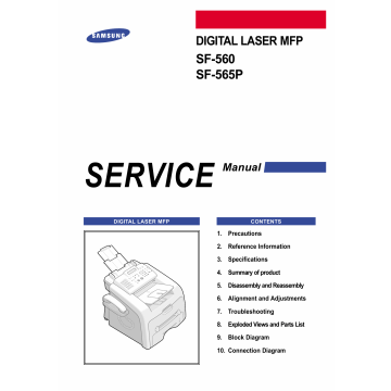 Samsung Digital-Laser-MFP SF-560 565P Parts and Service Manual