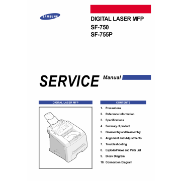 Samsung Digital-Laser-MFP SF-750 755P Parts and Service Manual