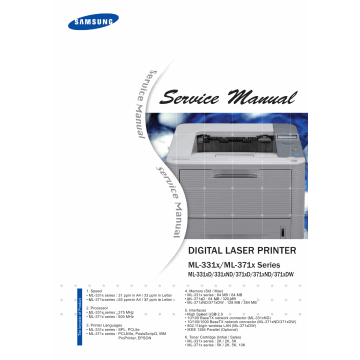 Samsung Digital-Laser-Printer ML-331x 371x 331xD 371xD 371xDW Service Manual