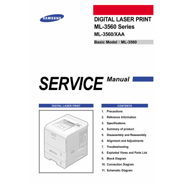 Samsung Digital-Laser-Printer ML-3560 Parts and Service Manual