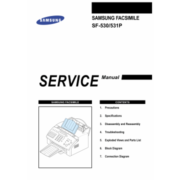 Samsung FACXIMILE SF-530 531P Parts and Service Manual