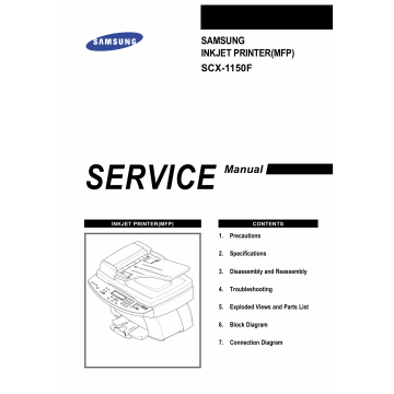 Samsung InkJet-MFP SCX-1150 Parts and Service Manual