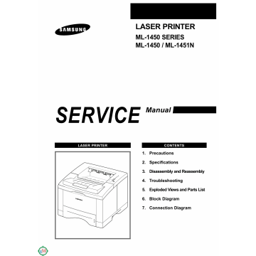 Samsung Laser-Printer ML-1450 1451N Parts and Service Manual