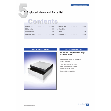 Samsung Laser-Printer ML-1630 1630S Parts Manual