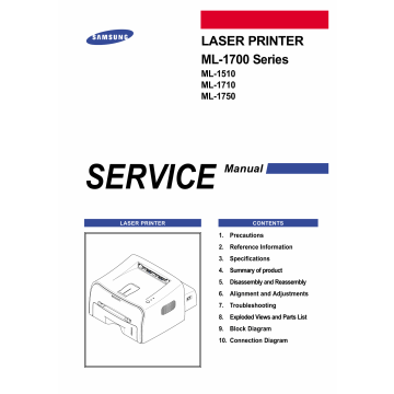Samsung Laser-Printer ML-1750 1710 1700 1510 Parts and Service Manual