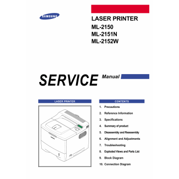 Samsung Laser-Printer ML-2150 2151N 2152W Parts and Service Manual