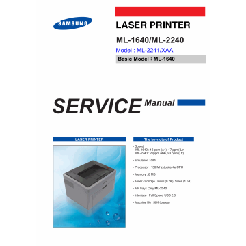 Samsung Laser-Printer ML-2241 Parts and Service Manual