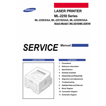 Samsung Laser-Printer ML-2250 2251N 2252W Parts and Service Manual