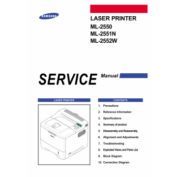 Samsung Laser-Printer ML-2550 2551N 2552W Parts and Service Manual
