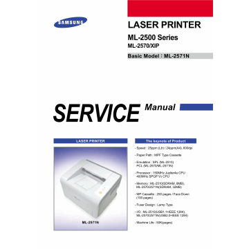 Samsung Laser-Printer ML-2570 2571N Parts and Service Manual