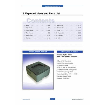 Samsung Laser-Printer ML-2850D 2851ND Parts Manual