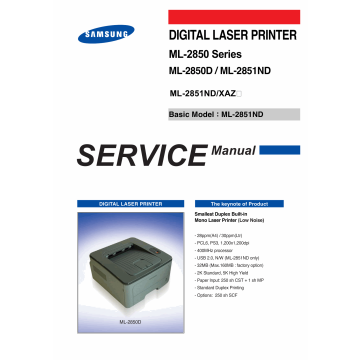 Samsung Laser-Printer ML-2850 2850D 2851ND Parts and Service Manual