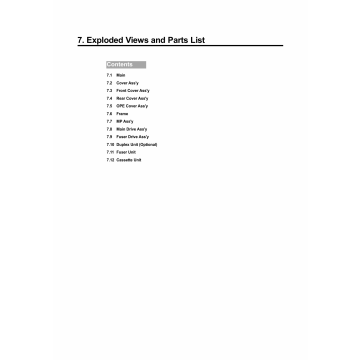 Samsung Laser-Printer ML-3050 Parts Manual