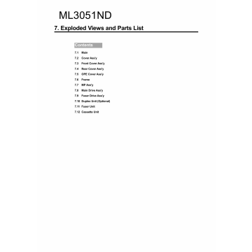 Samsung Laser-Printer ML-3051ND Parts Manual