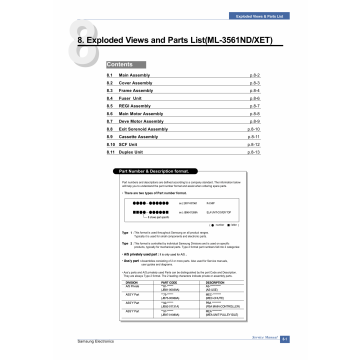 Samsung Laser-Printer ML-3561ND Parts Manual