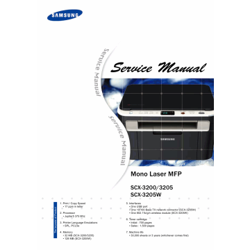 Samsung Mono-Laser-MFP SCX-3200 3205 3205W Parts and Service Manual