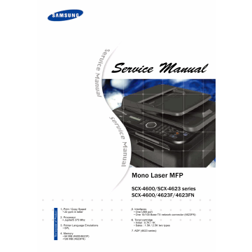 Samsung Mono-Laser-MFP SCX-4600 4623 4623F 4623FN Parts and Service Manual