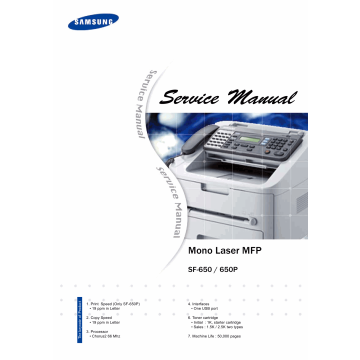 Samsung Mono-Laser-MFP SF-650 650P Parts and Service Manual