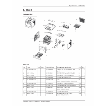 Samsung Mono-Laser-Printer ML-551x 651x Parts Manual