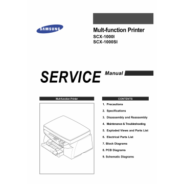Samsung Multi-Function-Printer SCX-1000I 1000SI Parts and Service Manual