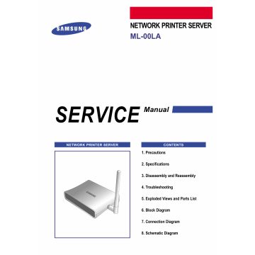 Samsung Network-Printer-Server ML-00LA Parts and Service Manual