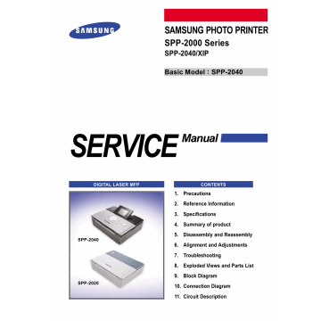 Samsung Photo-Printer SPP-2000 2040 Parts and Service Manual