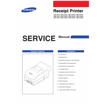 Samsung Receipt-Printer SRP-270 Parts and Service Manual