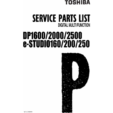 TOSHIBA e-STUDIO 160 200 250 DP1610 2000 2500 Parts List Manual