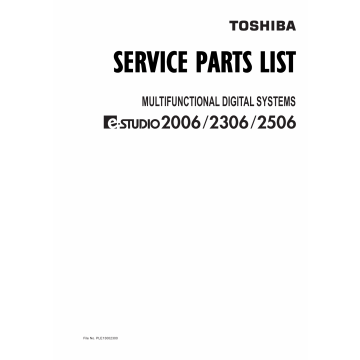 TOSHIBA e-STUDIO 2006 2306 2506 Parts List Manual