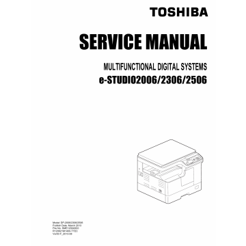 TOSHIBA e-STUDIO 2006 2306 2506 Service Manual
