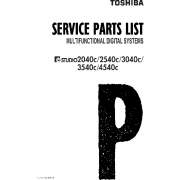 TOSHIBA e-STUDIO 2040c 2540c 3040c 3540c 4540c Parts List Manual