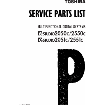 TOSHIBA e-STUDIO 2050c 2051c 2550c 2551c Parts List Manual