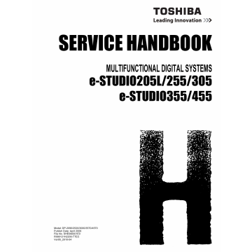 TOSHIBA e-STUDIO 205L 255 305 355 455 Service Manual