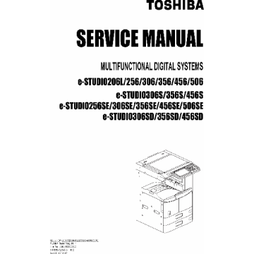 TOSHIBA e-STUDIO 206L 256 306 356 456 506 S-SE Service Manual