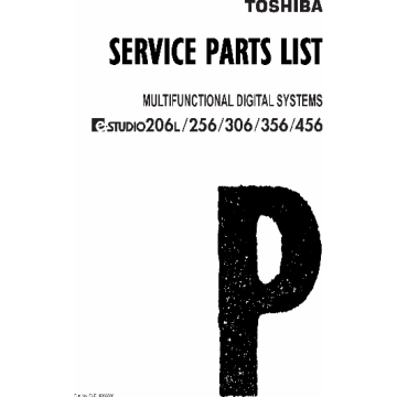 TOSHIBA e-STUDIO 206L 256 306 356 456 Parts List Manual