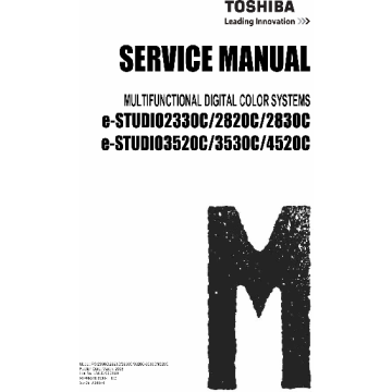TOSHIBA e-STUDIO 2330C 2820C 2830C 3520C 3530C 4520C Service Manual