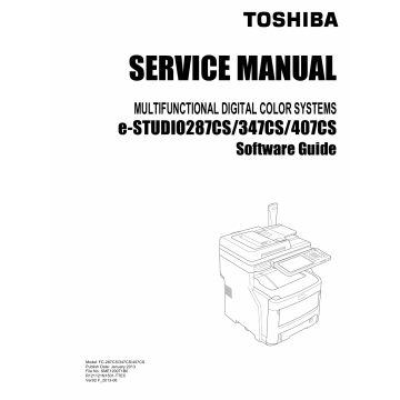 TOSHIBA e-STUDIO 287CS 347CS 407CS Software Service Manual