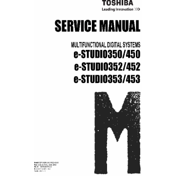 TOSHIBA e-STUDIO 350 450 352 452 353 453 Service Manual