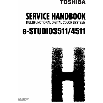 TOSHIBA e-STUDIO 3511 4511 Service Handbook