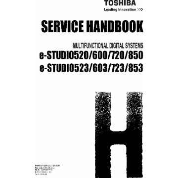 TOSHIBA e-STUDIO 520 523 600 623 720 723 850 853 Service Handbook