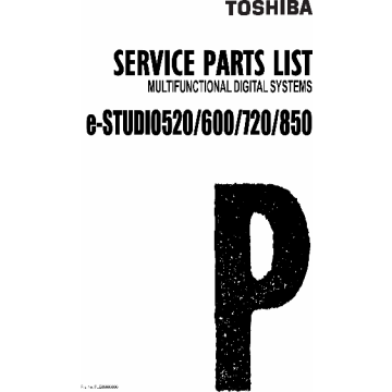 TOSHIBA e-STUDIO 520 600 720 850 Parts List Manual
