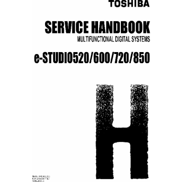 TOSHIBA e-STUDIO 520 600 720 850 Service Handbook