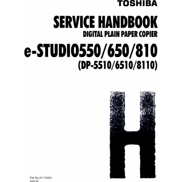 TOSHIBA e-STUDIO 550 650 810 DP5510 6510 8110 Service Handbook